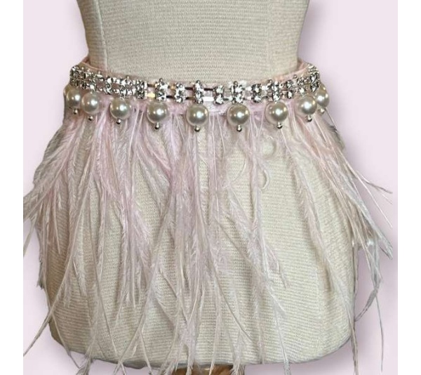 Feathers, Diamonds, & Pearls Glam Collar - 12