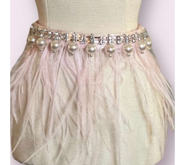 Feathers, Diamonds, & Pearls Glam Collar - 12