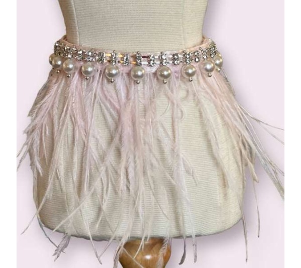Feathers, Diamonds, & Pearls Glam Collar - 16