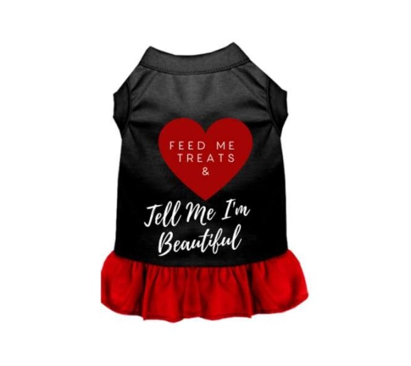 Black w Red Ruffle - Feed Me Treats & Tell Me I'm Beautiful - X Large