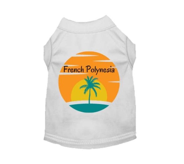 WHITE - French Polynesia- Dog Shirt - Large