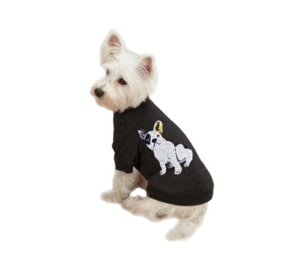 BLACK - Frenchie Sequin Tee - Large