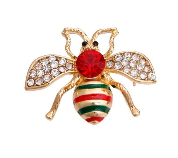 GG Red Crystal Bee Brooch