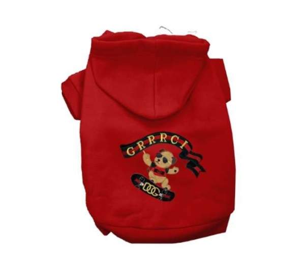 RED - GG Skateboard Dog Hoodie - Small