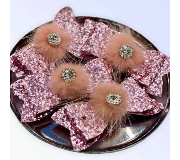Glamoratzzi Pom Pom Hair Barrettes