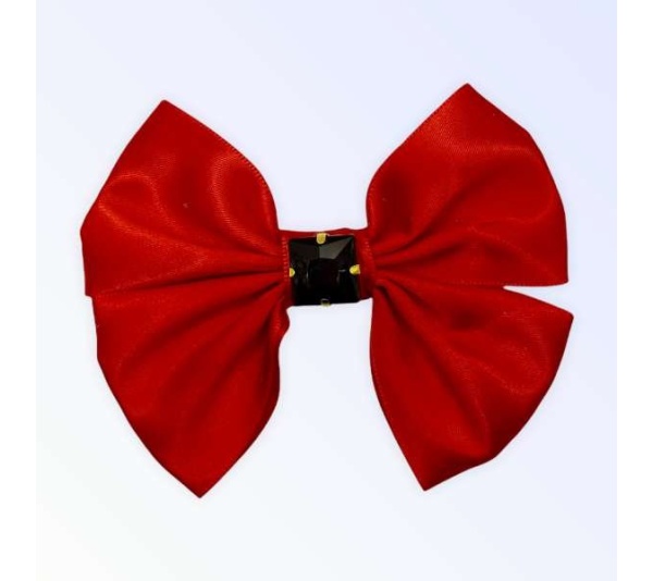 RED - Glass Diamond Rhinestone Bow- Short