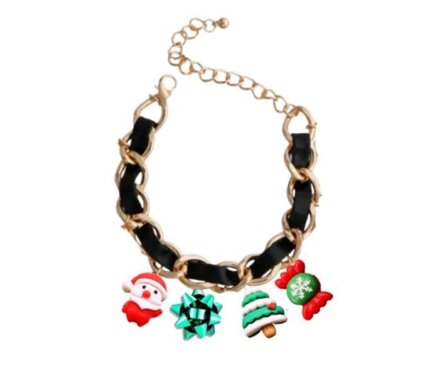 BLACK - Holiday Charm Dog Necklace - 16"