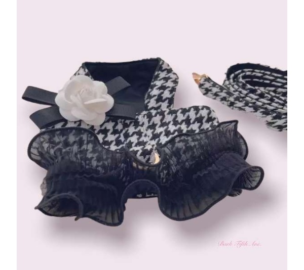 Houndstooth Tutu Harness and Leash - Small
