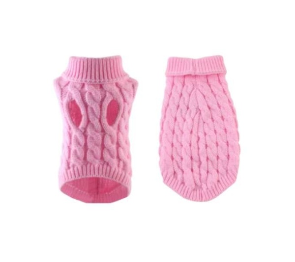PINK - Knit Turtleneck Dog Sweater - Large