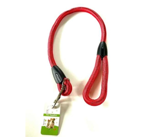 Large Dog Leash Rope Heavy Duty Red Reflective Nylon Material Excellent 3ft Size Red