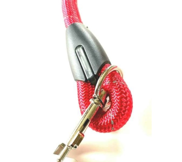 Large Dog Leash Rope Heavy Duty Red Reflective Nylon Material Excellent 3ft Size Red