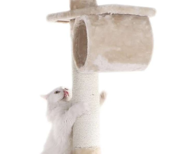 74 " H Real Wood Cat Tree With Cured Sisal Posts A7463