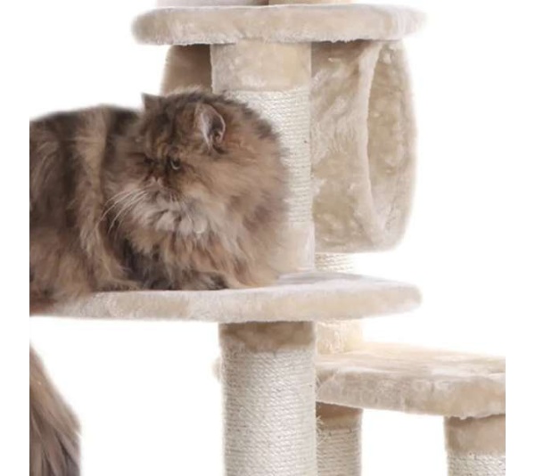 74 " H Real Wood Cat Tree With Cured Sisal Posts A7463