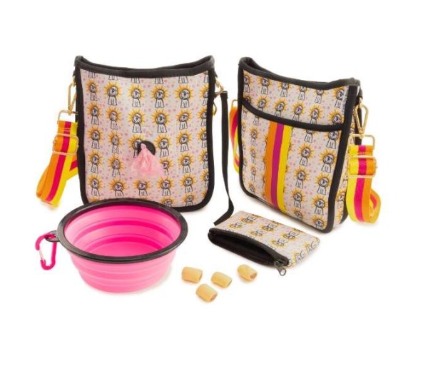 "The Golden One" Goldendoodle Dog Walking Messenger Bag Set