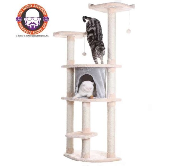 Armarkat 64" Real Wood Cat Tree W Sractch Sisal Post