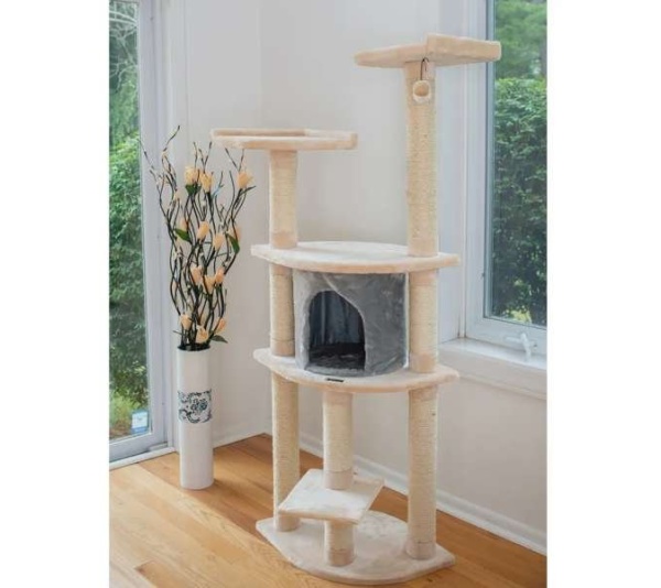 Armarkat 64" Real Wood Cat Tree W Sractch Sisal Post