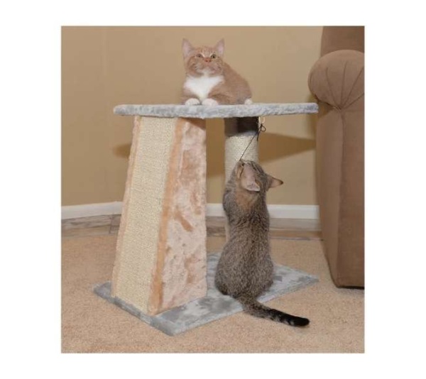 Armarkat  2 Level Platform Scratcher Real Wood Cat Post