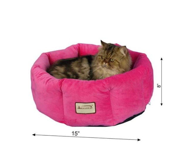 Armarkat Cat Bed, Warm Pet cuddle bed, PInk