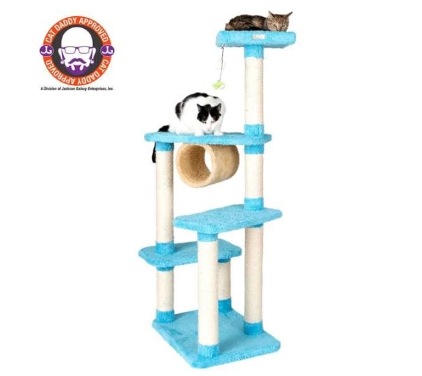 Armarkat Cat Climber, Real Wood Cat Junggle Tree Skyblue