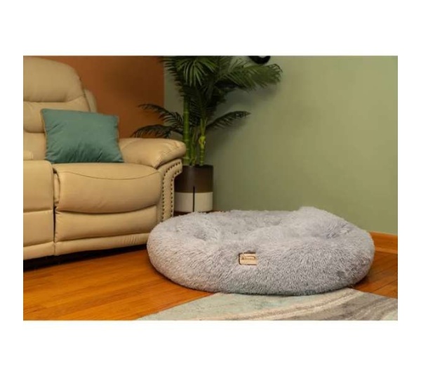 Armarkat Extra Large, Fluffy Gray Round Cat Bed - C71NHS