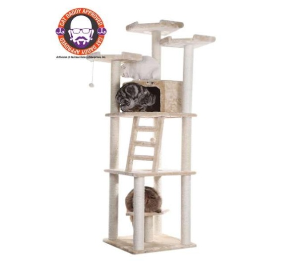 Armarkat Multi-function Real WOOD Cat Tower Beige
