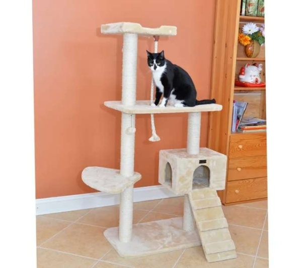 Armarkat Natural Sisal Scratching Cat Tree 58 Height BGE