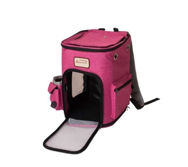 Armarkat PC301P Pets Backpack Pet Carrier In Pk and Gy Combo