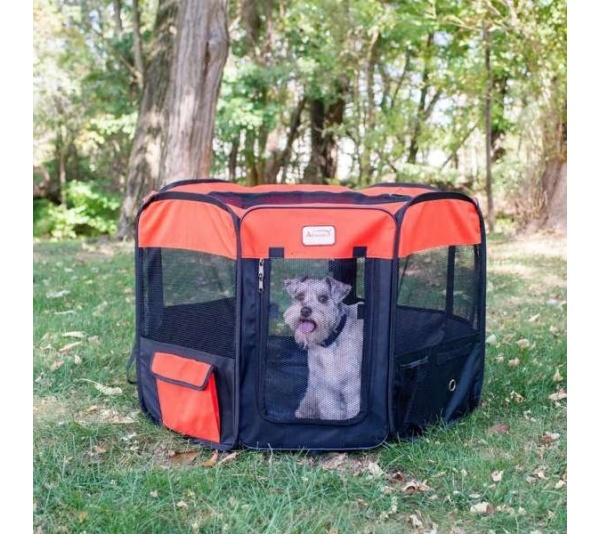 Armarkat PP002R-XL Portable Pet Playpen In Bk and Rd Combo
