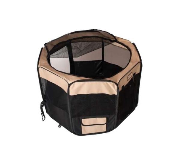 Armarkat PP003BGE-M Portable Pet Playpen In Bk and Bge Combo