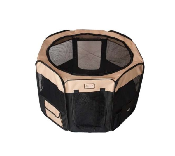 Armarkat PP003BGE-M Portable Pet Playpen In Bk and Bge Combo
