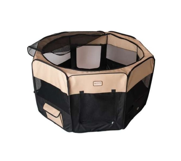 Armarkat PP003BGE-XL Portable Pet Playpen In Bk and Bge Comb