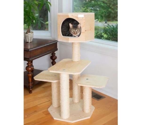 Armarkat Premium  Scots Pine, Solid Wood Cat Tree 46" Tall
