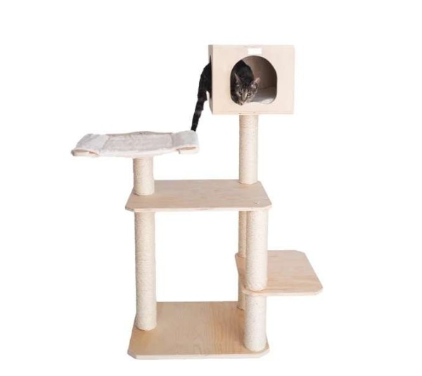 Armarkat Premium Scots Pine Solid Wood Cat Tree, 50" Tall