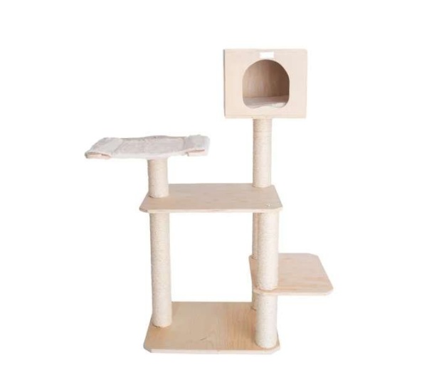 Armarkat Premium Scots Pine Solid Wood Cat Tree, 50" Tall