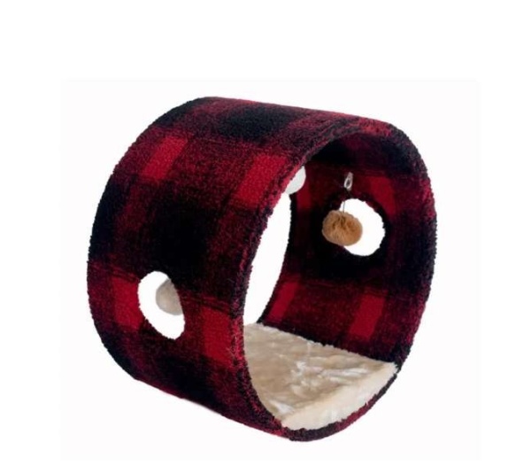 Armarkat Real Wood Cat Hideaway Tunnel, Scotch Plaid - 12"