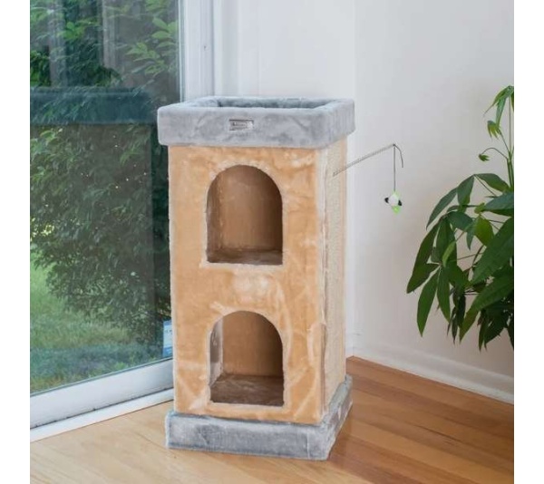 Armarkat Real Wood Double Condo Cat House With Carpet