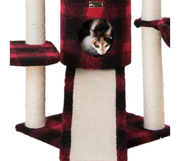 BEIGE - Armarkat Real Wood Spacious Thick Fur Cat Tower W Lounge