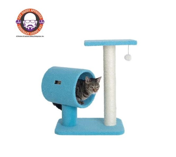 Armarkat Sky Blue 25" Cat Tree, Real Wood Scratcher for Cats