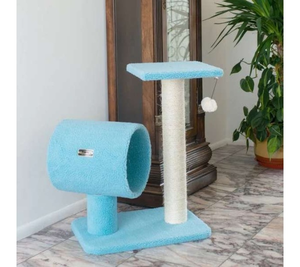 Armarkat Sky Blue 25" Cat Tree, Real Wood Scratcher for Cats