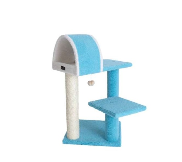 Armarkat Sky Blue 29" Cat Tree Real Wood Cat Tunnel