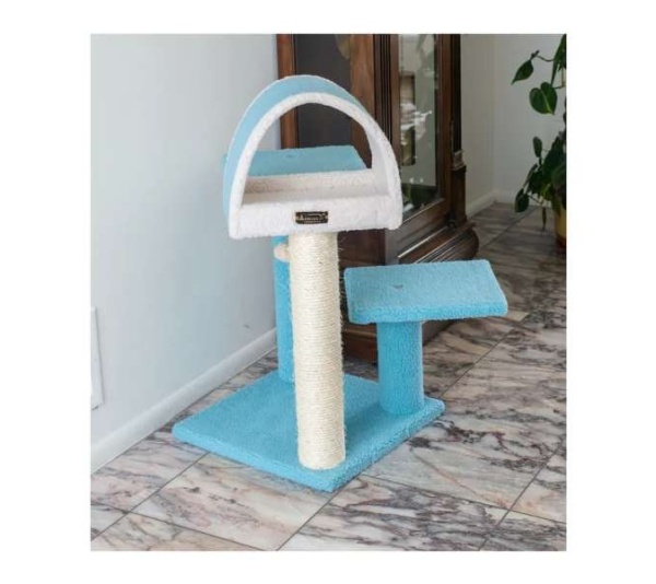 Armarkat Sky Blue 29" Cat Tree Real Wood Cat Tunnel