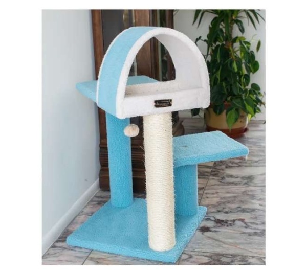 Armarkat Sky Blue 29" Cat Tree Real Wood Cat Tunnel