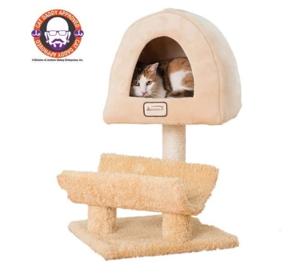 Armarkat X3007 Cat Condo, Real Wood Cat Scratching Post