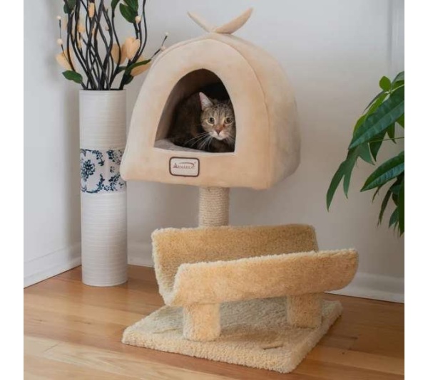 Armarkat X3007 Cat Condo, Real Wood Cat Scratching Post