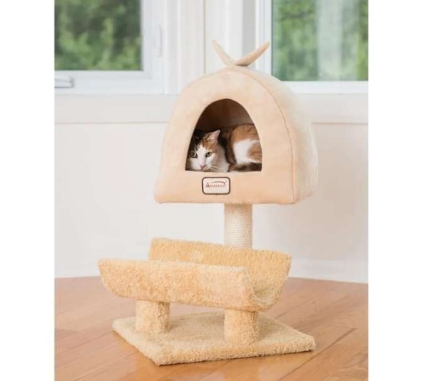 Armarkat X3007 Cat Condo, Real Wood Cat Scratching Post