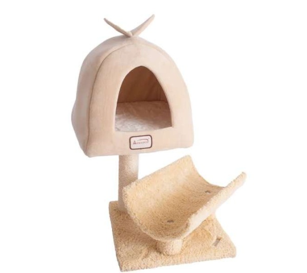 Armarkat X3007 Cat Condo, Real Wood Cat Scratching Post