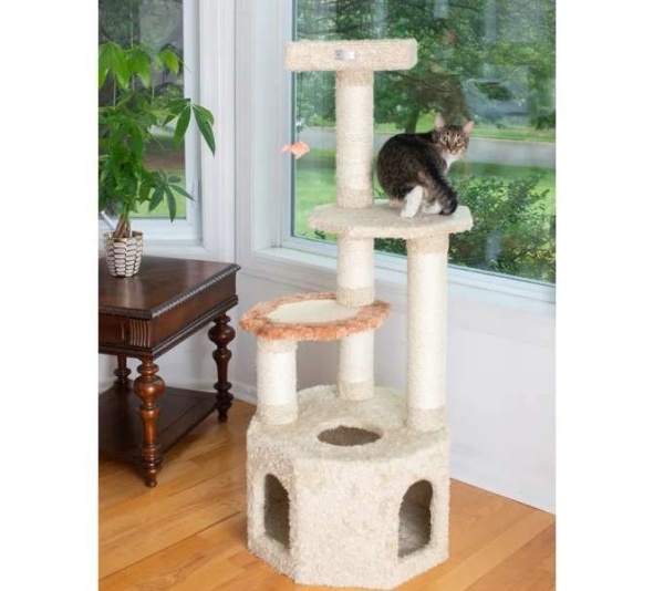 Armarkat X5703 Carpet Cat Furniture Real Wood Cat Condo