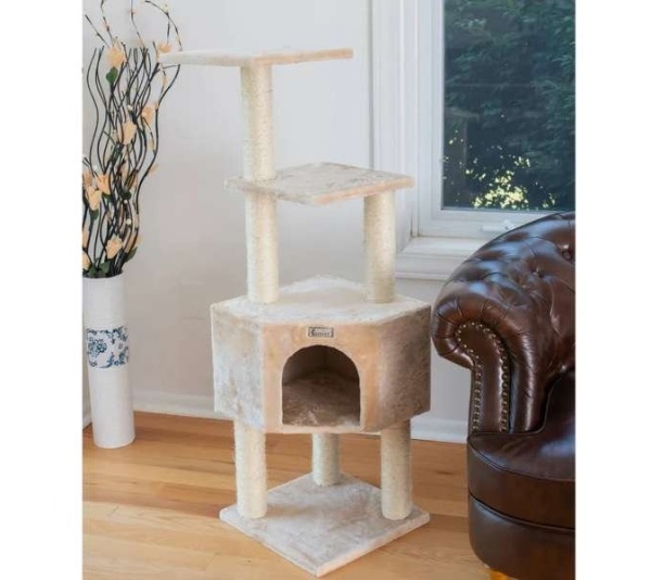GleePet 48-Inch Cat Tree Real Wood Cat Perches Bge