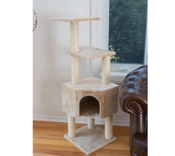 GleePet 48-Inch Cat Tree Real Wood Cat Perches Bge