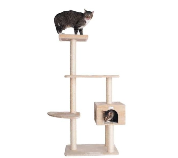 GleePet 57-Inch Cat Tree  Real Wood Cat Perches Bge